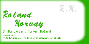 roland morvay business card